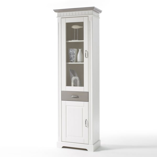 Vitrine weiss Kiefer massiv links Cordoba