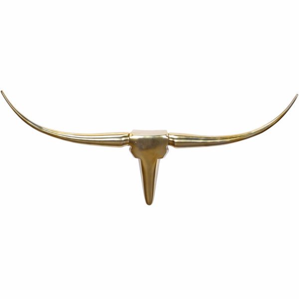 Deko Geweih Bull M WL1.392 Gold 100 cm Aluminium Design Hoerner