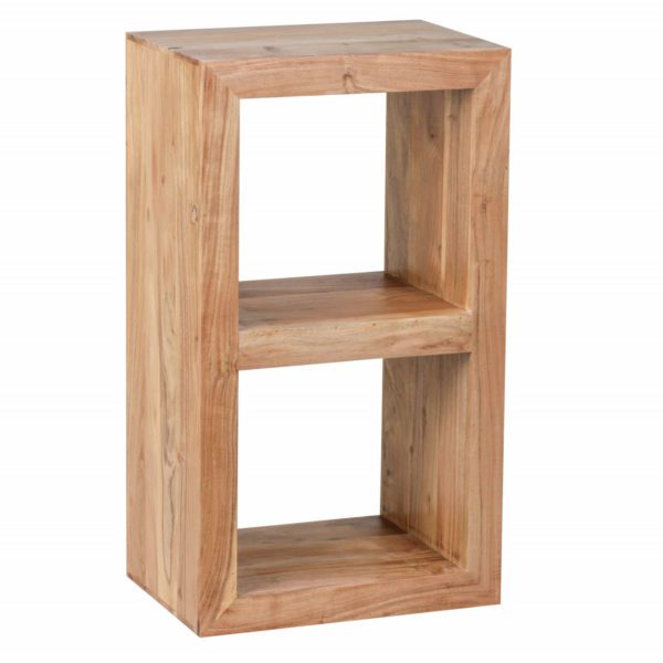 Standregal MUMBAI Massivholz Akazie 88 cm hoch 2 Boeden Design Holz-Regal Naturprodukt Beistelltisch Landhaus-Stil