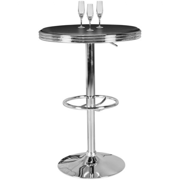 American Diner Bartisch rund Ã˜ 60 cm Aluminium Kunstlederbezug