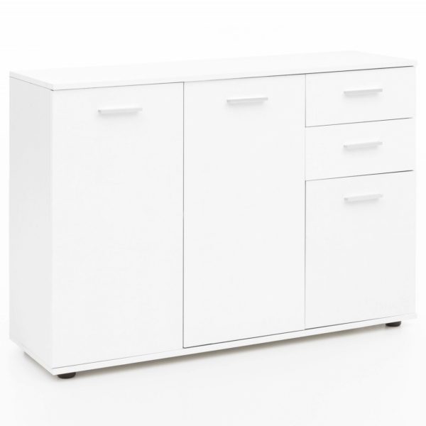 Kommode WL5.289 mit Tueren & Schubladen 107x79x35 cm Schrank Holz Weiss