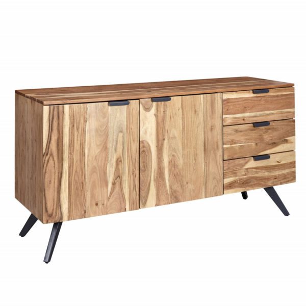 Sideboard 145x75x45 cm Akazie Massivholz Anrichte Modern Flurschrank