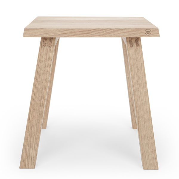 Hocker aus Eiche, Designhocker, geoelt, Holz, 45 x 35 x 47 cm