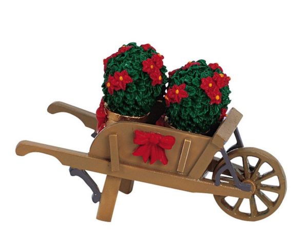 LEMAX - Cart With Poinsettias