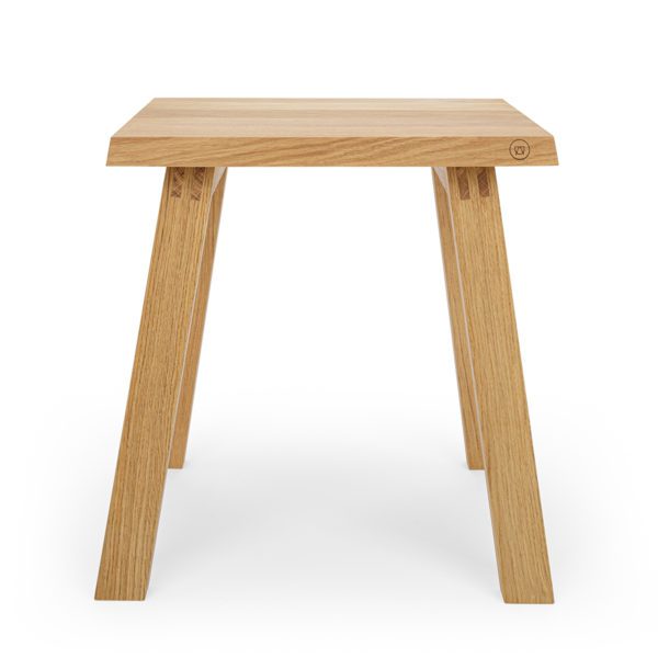 Hocker aus Eiche, Designhocker, geoelt, Holz, 45 x 35 x 47 cm