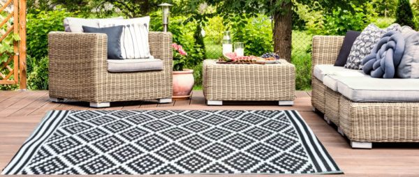 Outdoor Kunststoffteppich AUSTIN schwarz 90x150cm