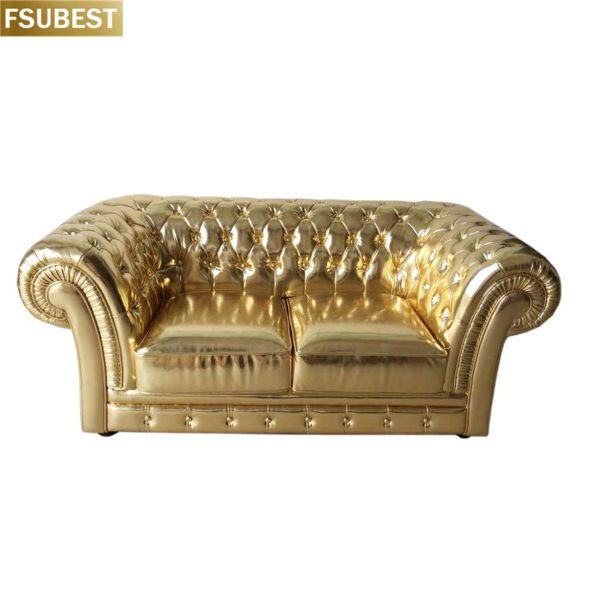 Chesterfield Leder Sofa Set Luxus Moderne Goldene Leder Chesterfield-Sofa Für Verkauf Vintage Tiefe Taste Tufted Pu Leder Sofa