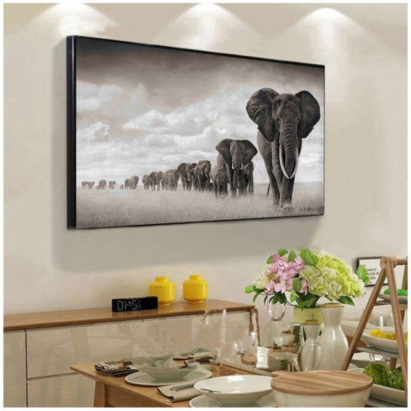 Afrika Elefanten Wilde Tiere Leinwand – Bild 4