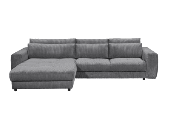 BlackRedWhite Ecksofa Barura mit losen Rueckenkissen Zoom 21 Ash Cord-Stoff