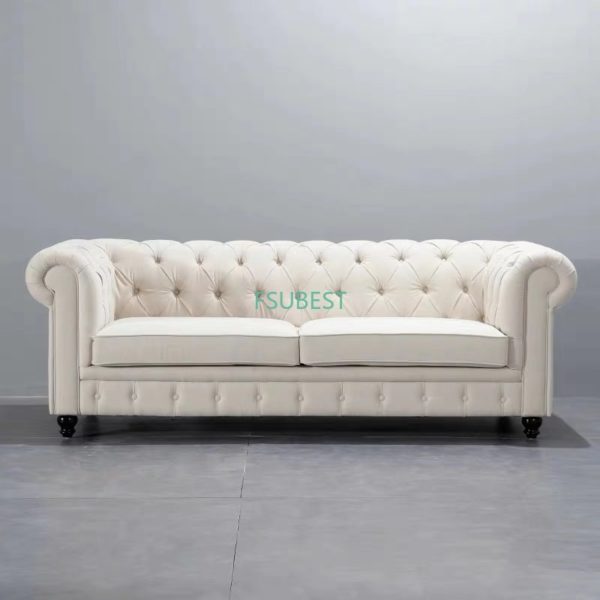 Europa klassische vintage 3 sitz wohnzimmer couch leder sofa luxus chesterfield-sofa – Bild 3