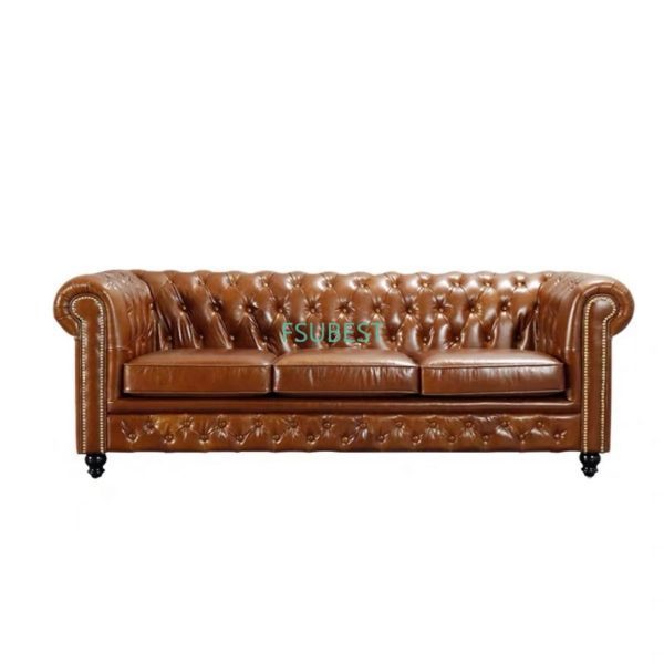 Europa klassische vintage 3 sitz wohnzimmer couch leder sofa luxus chesterfield-sofa