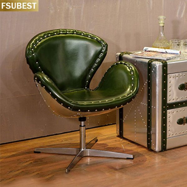 FSUBEST Industrielle Schwan Stuhl Designer Vintage Cafe Verhandlung Freizeit Computer Stuhl Einzigen Stuhl Schönheit Salon Swivel Stuhl