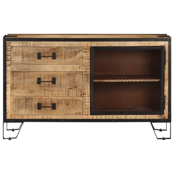 Industriellen stil holz Sideboard 80x31x71 cm/100 x31x60 cm Raw festen mango holz – Bild 2