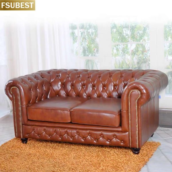 Klassische Hause Möbel Vintage Stil 3 Sitzer Schlaf Couch Wohnzimmer Leder Chesterfield-Sofa Ecke Sofa – Bild 2