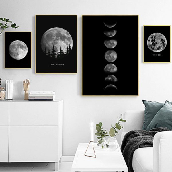 Mond Wald Moderne Wand Kunst