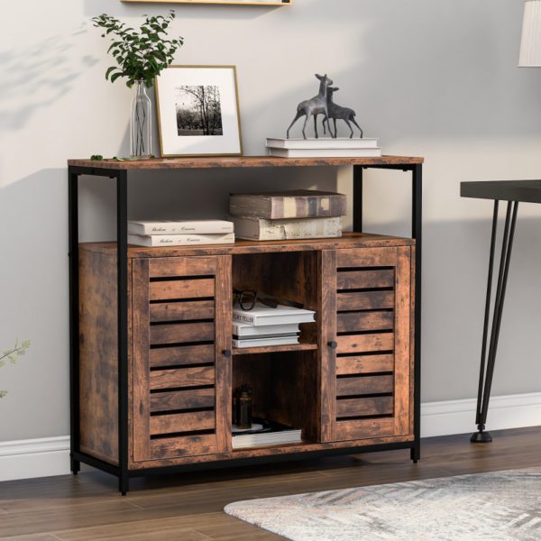 Sideboard, Lagerung Zimmer mit Zwei Türen, Küche Schrank, Schrank, Industrie Design, möbel, stahl Rahmen, Vintage Braun + Schwarz