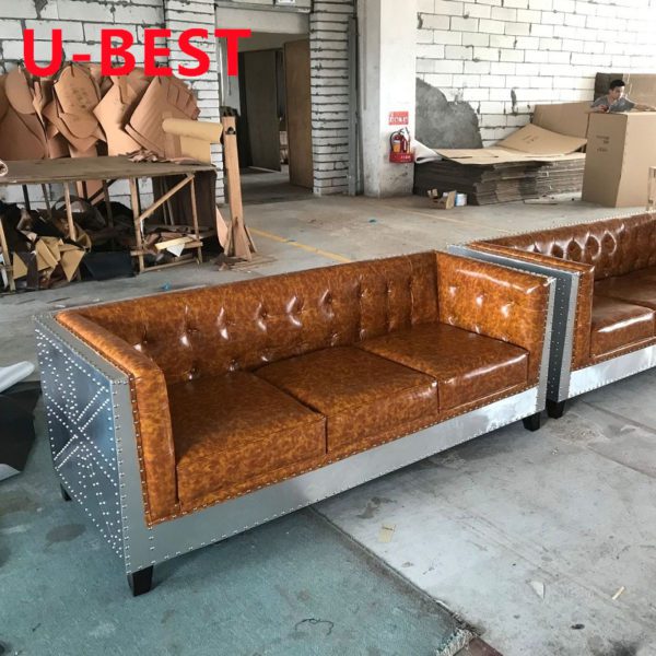 U-BEST Europäischen Retro Gestylt Industrielle Aviator Sofa Mit Leder Vintage Industrielle Flugzeuge Sofa muebles de salon – Bild 4