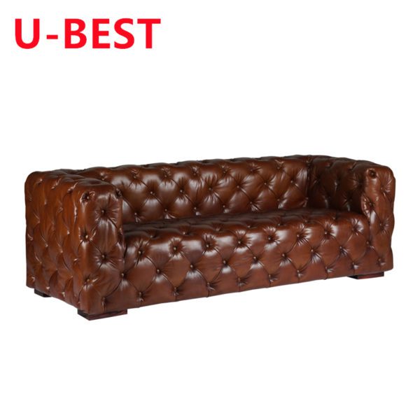 U-BEST Neueste Sofa Europäischen Stil Design Vintage Industrielle Leder Schnitts Sofa für Hotel und Büro Pub Bar Sofa – Bild 4