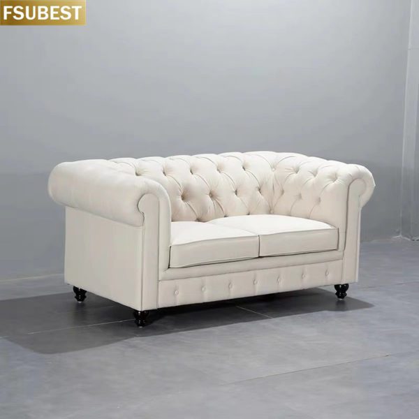 Vintage Wohnzimmer Leder Chesterfield-3 Sitz Sofa Taste Tufted Echtem Leder Luxus Chesterfield-Sofa Sofa Sofa – Bild 4