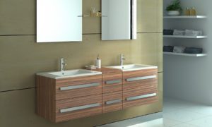 Badset ZUeRICH II Holzoptik zebra dunkel