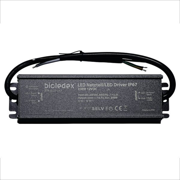 Bioledex 200W 12V DC LED Treiber IP67 wasserdichtes Netzteil fuer 12V LEDs