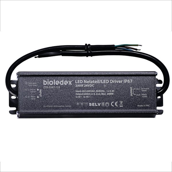 Bioledex 200W 24V DC LED Driver IP67 wasserdichtes Netzteil fuer 24V LEDs