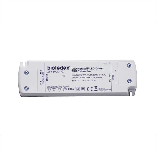 Bioledex 5-30W 12V DC LED Netzteil dimmbar TRIAC, 230VAC zu 12VDC Trafo