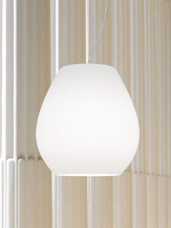 Casablanca BAGAN Pendelleuchte E27, 1-flg Alu, opal weiss