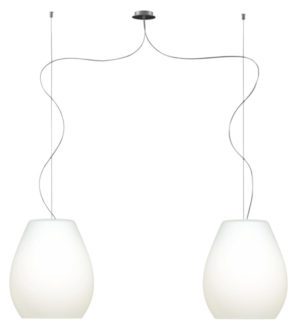 Casablanca BAGAN Pendelleuchte E27, 2-flg Alu, opal weiss