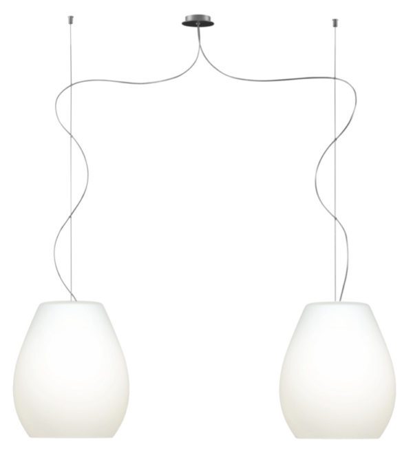 Casablanca BAGAN Pendelleuchte E27, 2-flg Alu, opal weiss