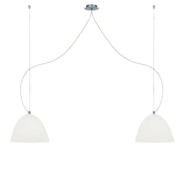 Casablanca BELL Pendelleuchte, E27, 2-flg. weiss-matt, Alu, 21cm