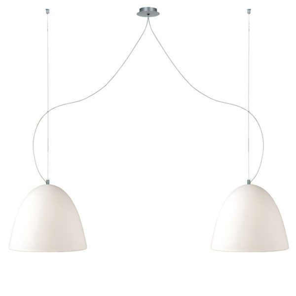 Casablanca BELL Pendelleuchte, E27, 2-flg., Alu, weiss-matt, 30cm