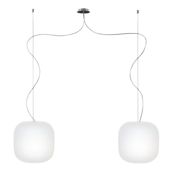 Casablanca MUREA Pendelleuchte E27, 2-flg Alu, opal weiss