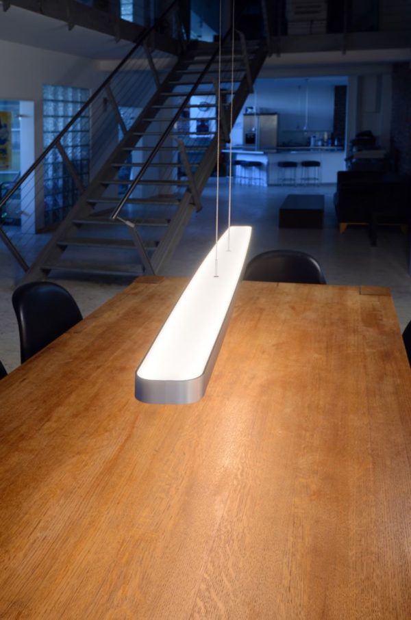 Casablanca PERFETTO LED Pendelleuchte 110cm Alu, opal weiss, oval