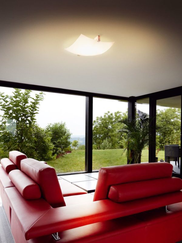 Casablanca QUADRO Deckenleuchte E27, 2-flg Alu, opal weiss 40cm