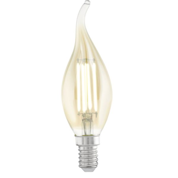 EGLO Vintage E14 LED Leuchtmittel 4W 220lm 2200K Windstosskerze Filament CF37