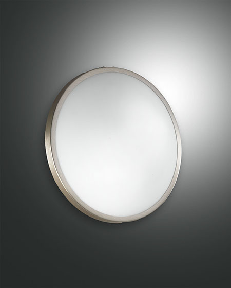 Fabas Luce Plaza Wandleuchte nickel satiniert, IP41, E14