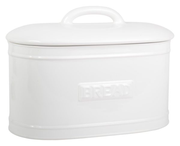 IB Laursen Brotbox oval weiss, B: 20 H: 26 L: 36 cm, Keramik