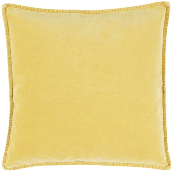 Kissenbezug Velour quadratisch, 52 x 52 cm, lemon drop