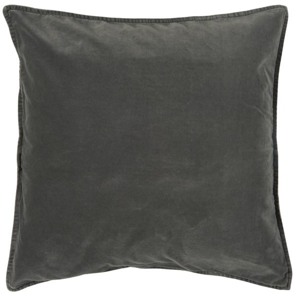 Kissenbezug Velour quadratisch, 52 x 52 cm, thunder grey