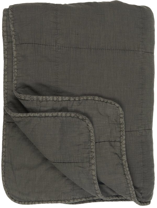 Vintage Bettdecke, 200 x 180 cm, thunder grey