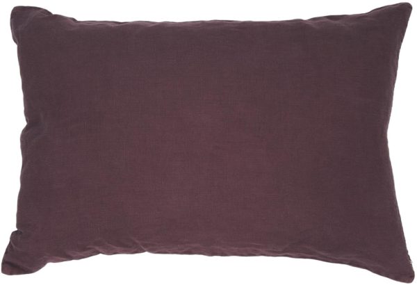 Kissenbezug Leinen 60x40 cm, 60 x 40 cm, Aubergine