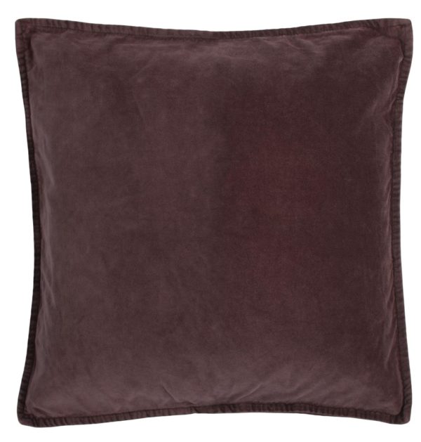 Kissenbezug Velour quadratisch, 52 x 52 cm, Aubergine