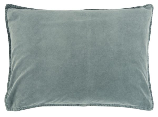 Kissenbezug Velour rechteckig, 52 x 72 cm, staubig blau