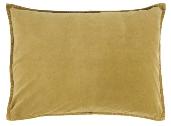 Kissenbezug Velour rechteckig, 52 x 72 cm, mustard