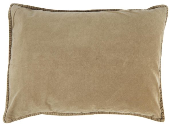 Kissenbezug Velour rechteckig, 52 x 72 cm, cognac