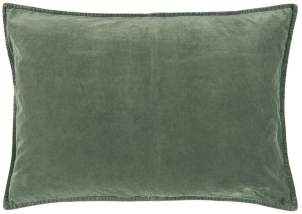 Kissenbezug Velour rechteckig, 52 x 72 cm, dusty chalky green