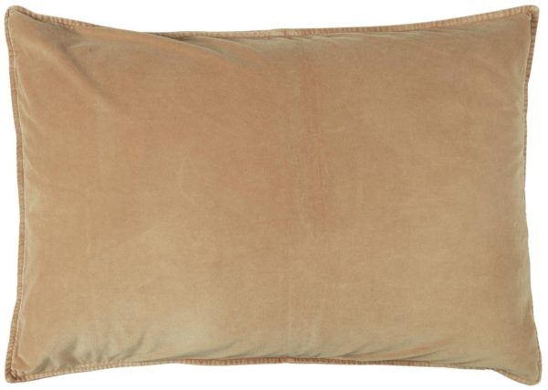 Kissenbezug Velour rechteckig, 52 x 72 cm, cafe creme