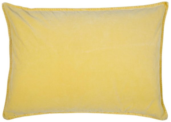 Kissenbezug Velour rechteckig, 52 x 72 cm, lemon drop