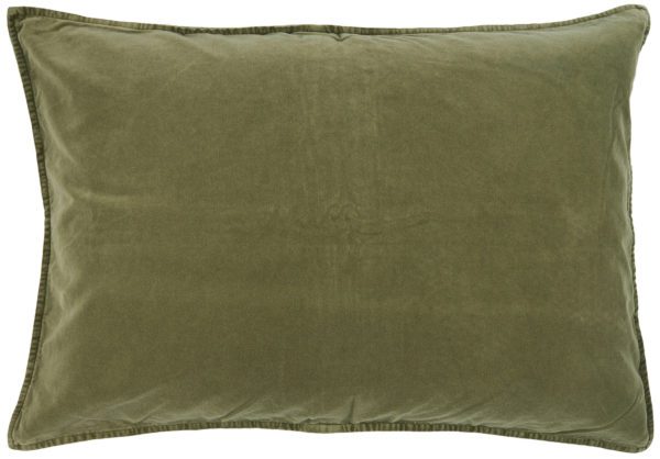 Kissenbezug Velour rechteckig, 72 x 52 cm, moosgruen